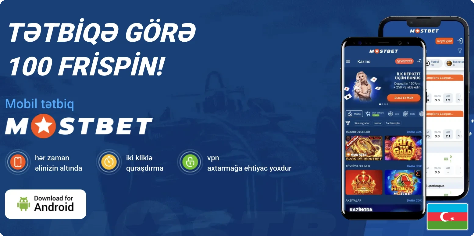 Mostbet AZ Android tətbiq yükləmə banneri
