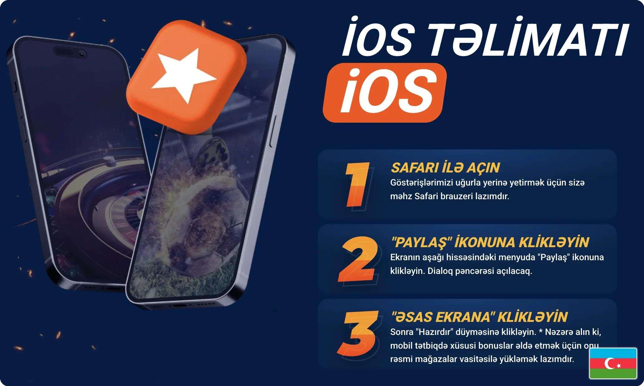 Mostbet AZ iOS quraşdırma təlimatı ekranı
